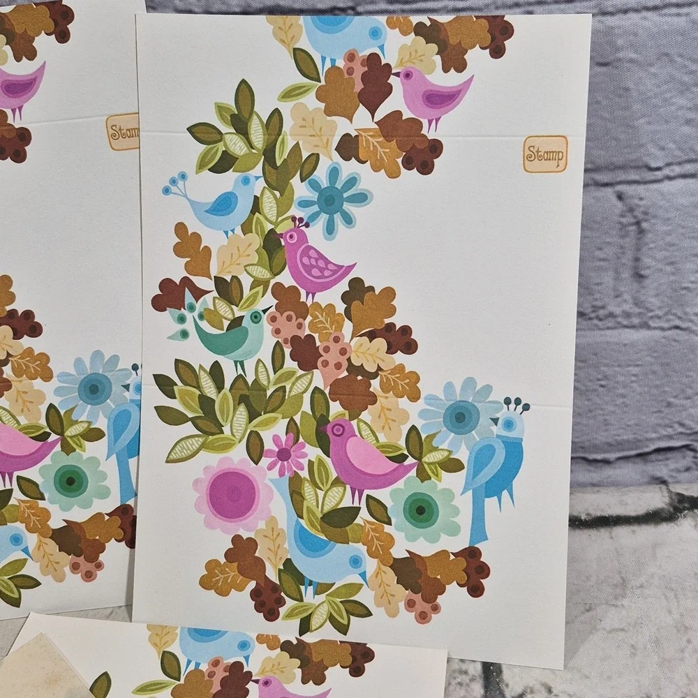 Vintage Fold And Send Postalettes  By Current Partridges Stationary Lot Of 5